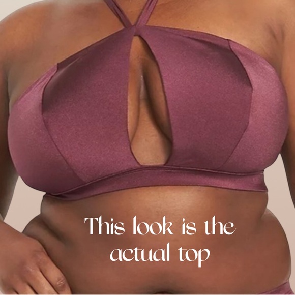 Cacique Plus Size 28 hi cut Bikini Set Halter Keyhole Swim Cheeky Two-Piece NWT - Picture 2 of 11